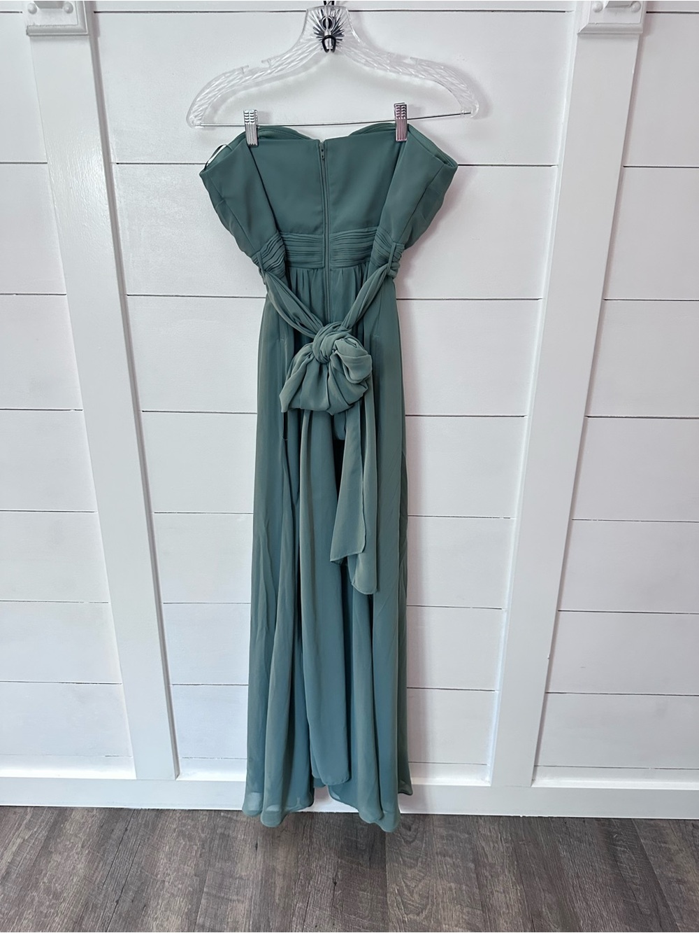 Birdy Grey M Convertible Sage bridal Chiffon Maxi party evening cocktail Dress - Picture 5 of 15